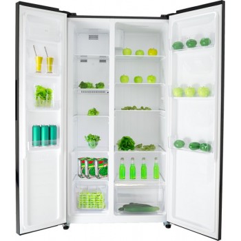 Exquisit CDJ445-040EB - Amerikaanse koelkast - Met Display - No Frost - 442 Liter - Zwart