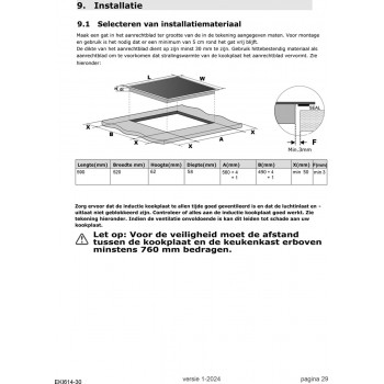 Exquisit EKI614-30 - Inbouw inductie kookplaat - 4 Kookzones - Met Booster - Met Kinderslot