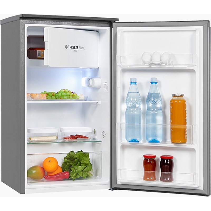 Exquisit KS117-3-010ES - Tafelmodel Koelkast - Met Vriesvak - 82 Liter - Zilver