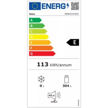 Midea MDRE423FGE01 | Inbouwkoelkast met één deur | NoFrost | 178cm | LED licht