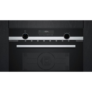 Siemens CM585AGS1 - iQ500 - Inbouwoven met magnetronfunctie - 60x45 cm - 44 l - Zwart - Eenvoudig te reinigen: Hydrolyse