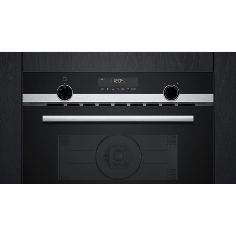 Siemens CM585AGS1 - iQ500 - Inbouwoven met magnetronfunctie - 60x45 cm - 44 l - Zwart - Eenvoudig te reinigen: Hydrolyse