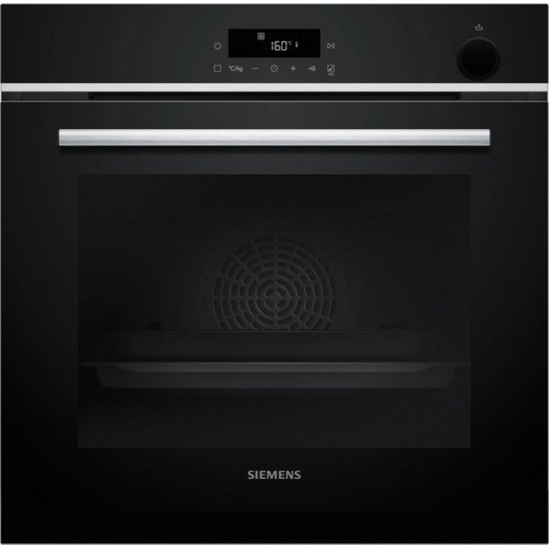 Siemens HR572GBS3 - iQ300 - Inbouwoven - Toegevoegde stoom - Eenvoudig te reinigen: pyrolyse + hydrolyse - 71 l - Zwart