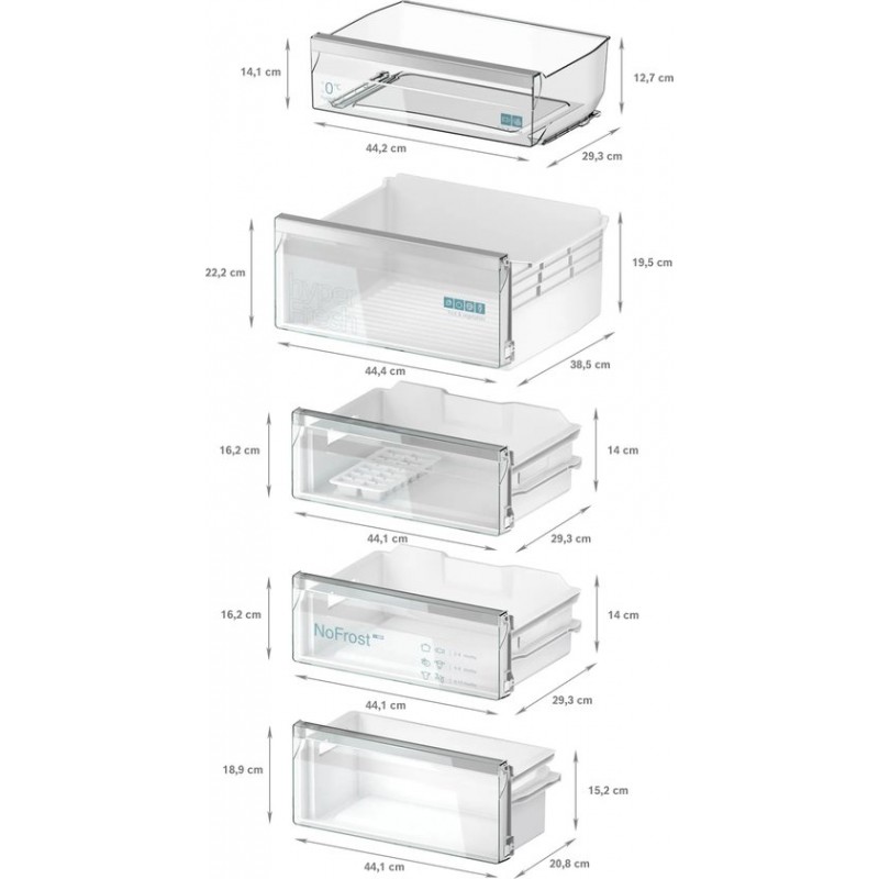 Siemens iQ300 KI96NVFD0 koel-vriescombinatie Ingebouwd 290 l D Wit