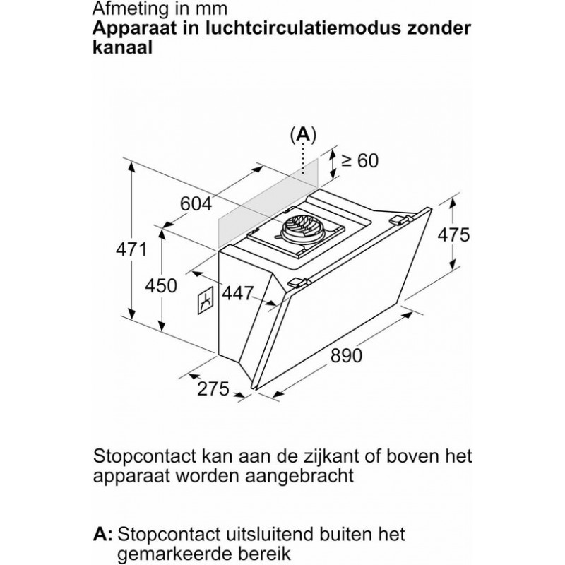 Siemens LC91KLT60 - Schuine Afzuigkap - 90 cm