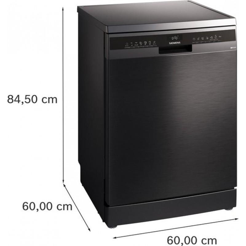 Siemens SN23EC22AE - iQ300 - Vrijstaande vaatwasser - 60 cm - Energielabel A - Home Connect - Geborsteld zwart staal, anti-fingerprint
