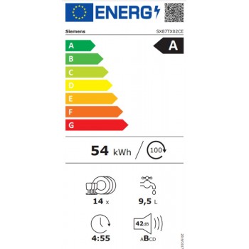 Siemens SX87TX02CE - iQ700 - Inbouwvaatwasser - 60 cm - XXL extra hoog)- Energielabel A - Zeolith: extra droog - Home Connect