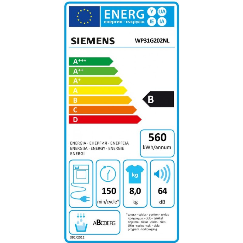 Siemens WP31G202NL - iQ500 - Wasdroger - Condensdroger