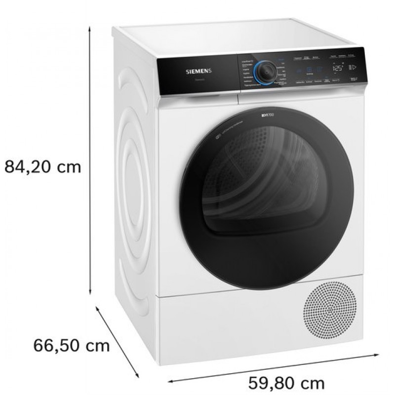 Siemens WQ46B6CSNL - iQ700 - Wasdroger - Warmtepompdroger - 9 kg - Wit - Zelfreinigende condensor - Zeer stil